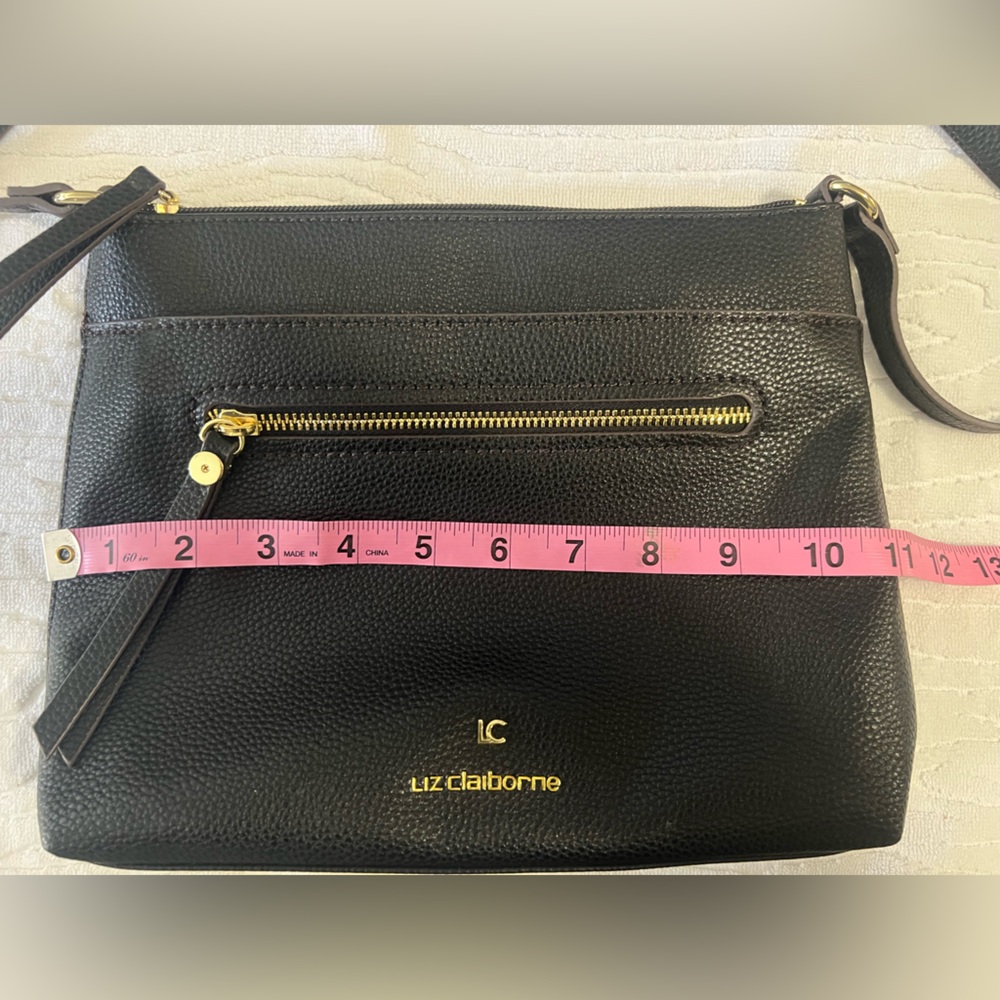 Liz Claiborne Crossbody Handbag Black Faux Pebble Leather
Shoulder Bag - EUC - Picture 14 of 16